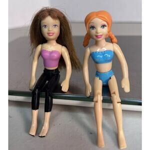 Mattel Dolls Polly Pocket Dolls 2 Articulated Posable Figures Real Rooted Hair